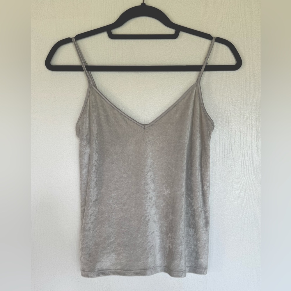Victoria’s Secret Velvet Cropped Tank Top - Silver Size XS